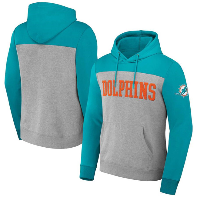 Men's Miami Dolphins x Darius Rucker Collection Burgundy/Charcoal Colorblock Pullover Hoodie